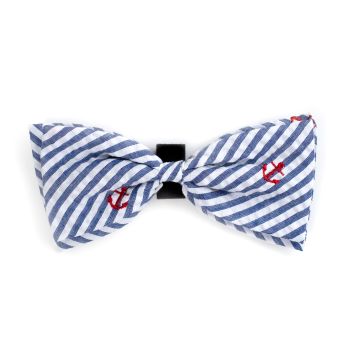 Navy Stripe Anchor Bow Tie