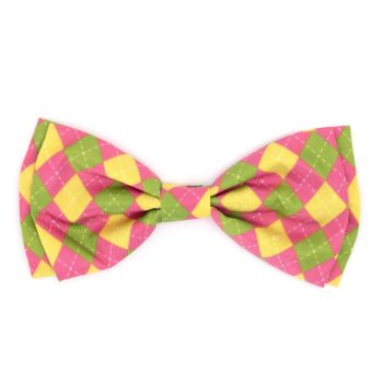 Bright Argyle Bow Tie