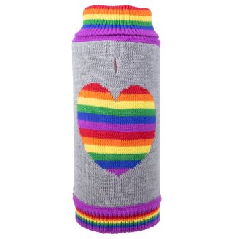 Rainbow Heart Turtleneck Sweater